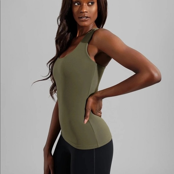 BuffBunny Grounded Dark Olive Racerback Foundation Tank Top - Picture 2 of 8